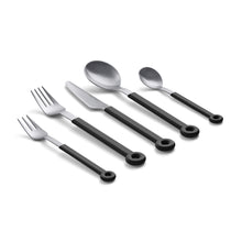 Load image into Gallery viewer, Mono Ring - Black Flatware Set, 5pc
